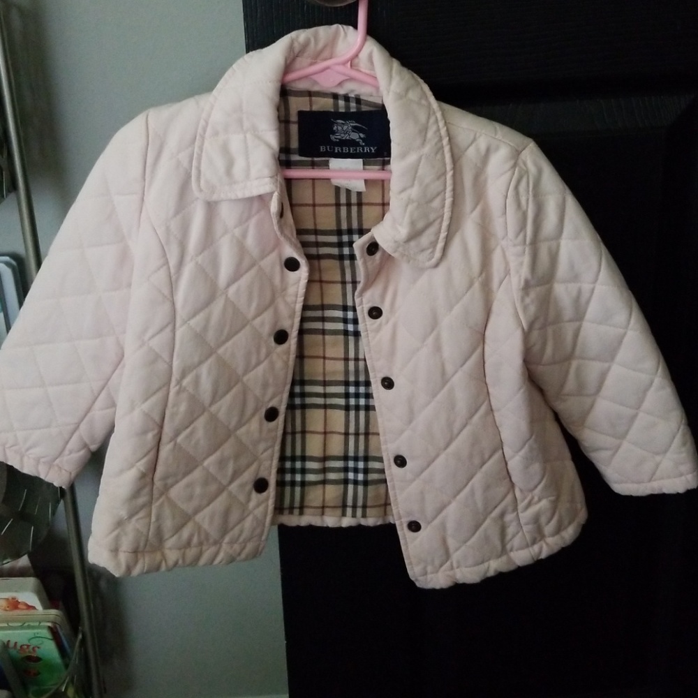 Burberry Kids Light Pink Quilted Puffer Jacket